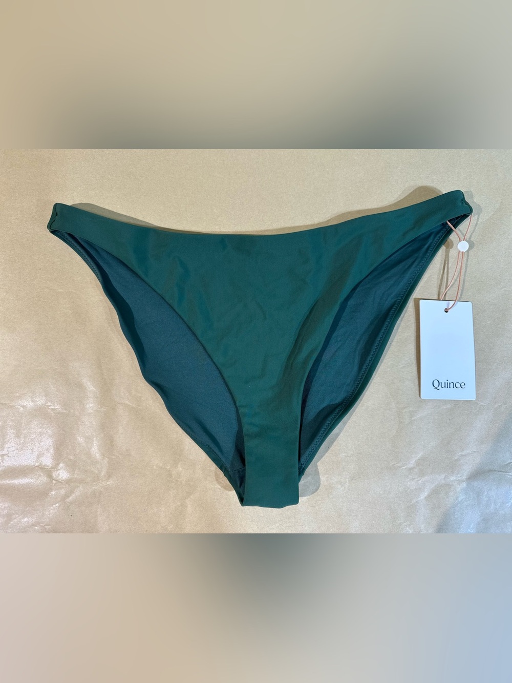 NWT Quince Italian Low-Rise Bikini Bottom palm green medium